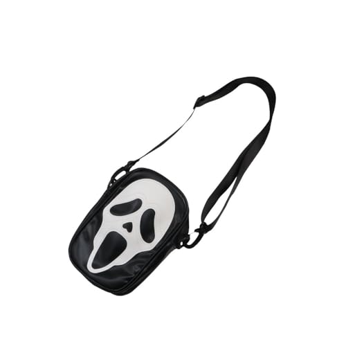 Funny Skull Face Crossbody Shoulder Bag Tote Bag, Soft PU Leather Mobile Phone Small Crossbody Bag Zip Purses2