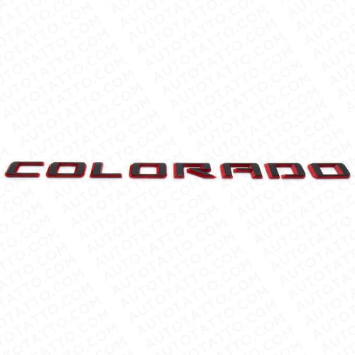 Image of 1Pc 21+ Colorado Fender /Tailgate Badge 3D Logo Emblem Truck Sport Nameplate Letter Replacement for Colorado (Black Red)