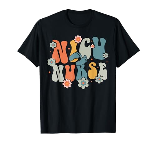 NICU Nurse Groovy Wavy 60s 70s ICU Neonatal Retro T-Shirt -  NICU Nurse Groovy Team Tiny Humans Retro Designs, PQ9QP7ZES9P