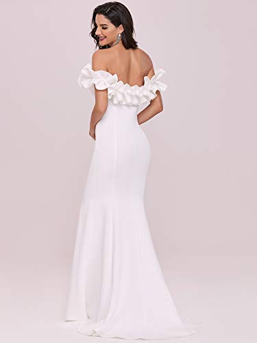 Ever-Pretty Floor Length Bodycon Off Shoulder Dresses For Women Prom Dresses 2022 White Us16 #TOP3