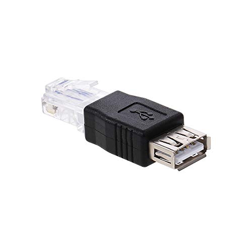USB Network Adapter, USB2.0 Female to Ethernet RJ45 Male Plug Adapter Connector, Lightweight and Portable, for ADSL Modem or Router with USB Interface, USB to RJ45 Adapter