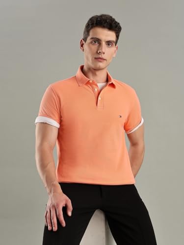 Image of Solid Slim-Fit Cotton Polo T-Shirt