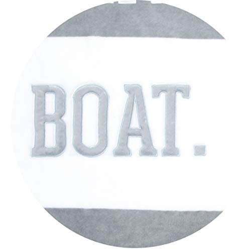 Image of Pavilion Gift Company - Eat. Boat. Sleep. 30 x 40 Inch Striped White & Gray Royal Plush Baby Blanket