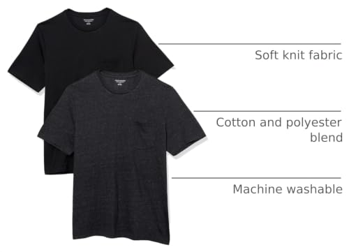 Image of Amazon Essentials Men's Short-Sleeve Crewneck Pocket T-Shirts, Pack of 2