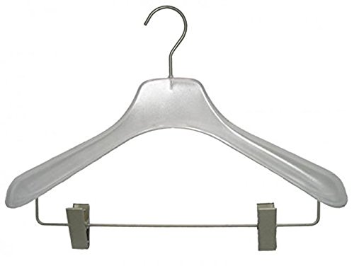 NAHANCO W007RC Concave Frosted Flare Display Suit Hanger with Drop bar, 17 inches (Pack of 24)