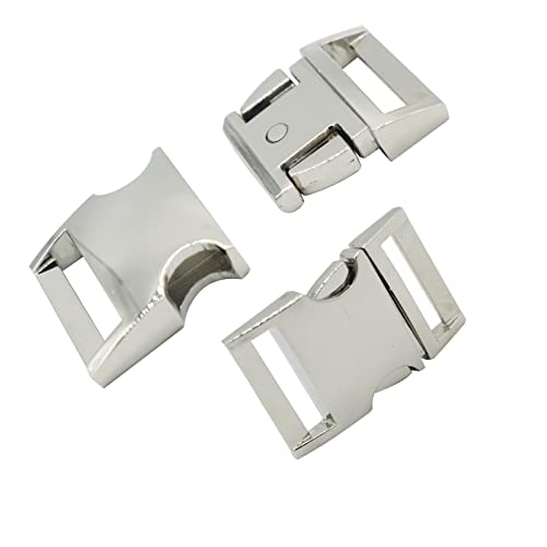 Bytiyar 6 Pcs 1 Inch(25Mm) Zinc Alloy Metal Side Release Buckle Paracord Buckles For 25Mm Straps Webbing Bracelet Backpack Belt, Silver #TOP3