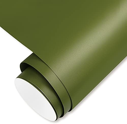 Gatichetta Self Adhesive Vinyl Craft Permanent Vinyl Roll 12" x 10ft for Cricut, Silhouette & Cameo,Matte Olive Green