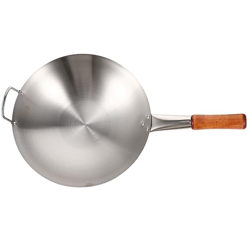 Wok de hierro fundido antiadherente 11 pulgadas Luxshiny miniatura 1
