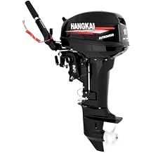 2-Stroke Outboard Motor, 18HP 246CC 5500RPM Heavy Duty Short Axis Fishing Boat Motor Engine Manual Start Water Cooling Outboard Boat Motors w/CDI Ignition System&2 Cylinder for Sailboats Fisheries