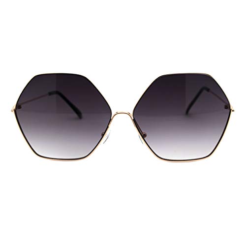 PASTL Womens Hexagon Shape Sunglasses Thin Metal Frame Oversized Fashion UV 4002