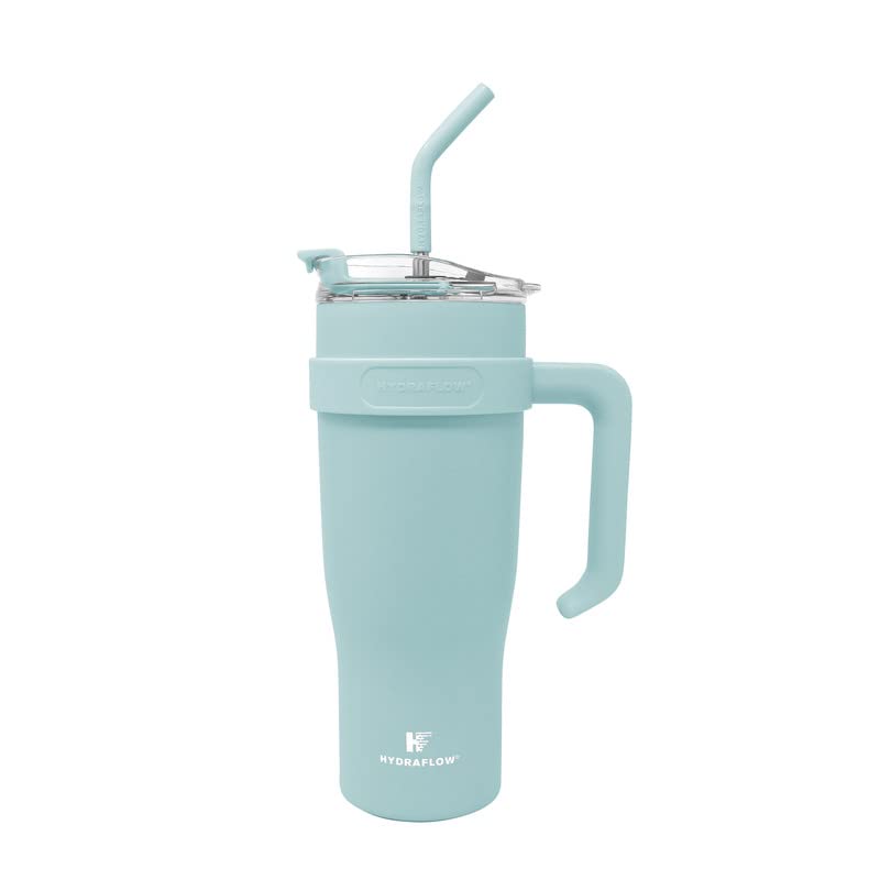 HYDRAFLOW Capri 40oz Tumbler with Straw and Handle Triple Wall