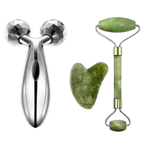 Manual Non Electric Face Body Roller Massager, 3D Roller Face Massager With Anti Aging 100% Natural Jade Facial Roller Healing Slimming Massage-image-37