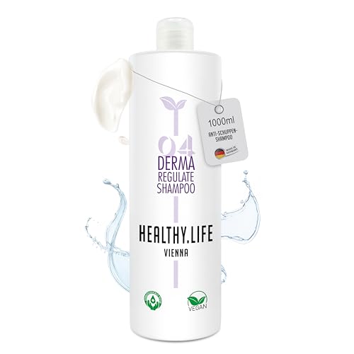 HLV – Champú anticaspa de 1 litro con zinc y ácido salicílico, champú suave vegano, para el cuero cabelludo con picazón – Champú anticaspa y cuidado del cuero cabelludo irritado – Cuidado del cabello