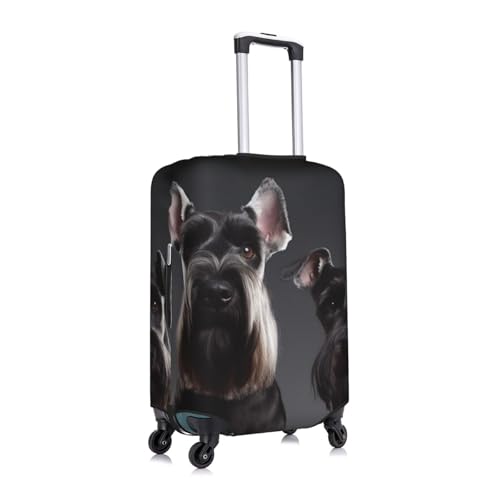 Cute schnauzer dog Luggage Cover for Suitcase Tsa Approved, Washable Suitcase Protector Fits 18-32 Inch Anti-scratch Suitcase Cover Carry on Luggage Sleeve Travel Baggage Cover3