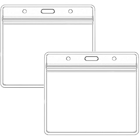 Extra Thick Horizontal ID Card Holder with Waterproof Zip (6Packs) Cover