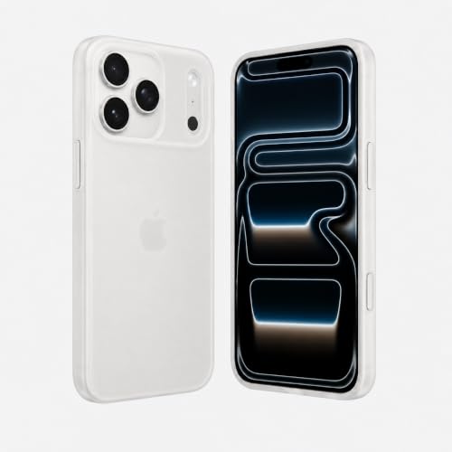Image of FIRST MART Back Cover for iPhone 17 Pro Max | Ultra-Thin Frosted Matte Semi-Transparent Silicone Case, Anti-Slip Grip, Precise Fit | White
