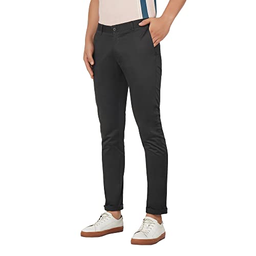 Image of blackberrys Solid Cotton Super Slim Fit Mens Trousers (A21BB60A2IA21FM-P)