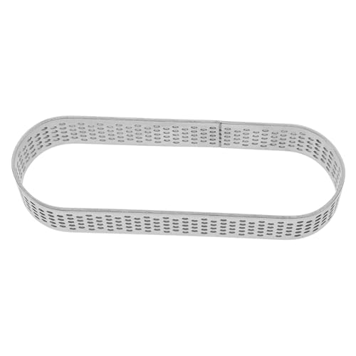 VALICLUD 9.4cm Oval Tartlet Mould Stainless Steel Perforated Mousse Ring Cake Mold for Baking Fruit Quiches and Desserts