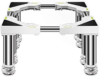 Anti-Skid Washing Machine Base Fridge Stand Multi-Functional Adjustable Base Washer and Dryer Stand Appliance Refrigerator Pedestal Stand with 4/8/12 Stainless Steel Feet