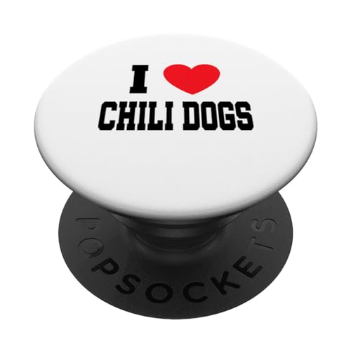 I Love Chili Dogs PopSockets Swappable PopGrip, Black