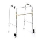 UWY Andador de Aluminio Que estira el Andador Viejo Andador retráctil Plegable portátil Viejo con Ruedas bastón de Cuatro Patas