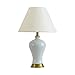 Produktbild LHL-Schreibtischlampe Keramik Tischlampe Nacht Dekoration Lampe E27 Beleuchtung Auge-Pflege Lesen Schreibtisch LampTraditional Antique Messing und Stoff Lampenschirme (Farbe : Dimming switch-Large)