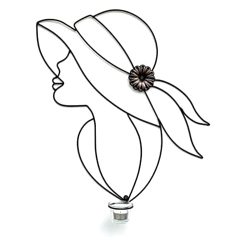 DanDiBo Wandteelichthalter Metall Schwarz 50 cm Dame Wandkerzenhalter 96324 Teelichthalter Wand Teelicht Wandleuchter Cover