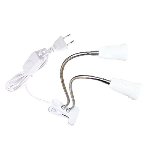 Preisvergleich Produktbild E27 Pflanzenlampe Pflanzenleuchte Halter mit Klemme Wachstumslicht Klemmleuchte für Büro Haus Gewächshaus Pflanzen Blumen (ohne Glühbirne)