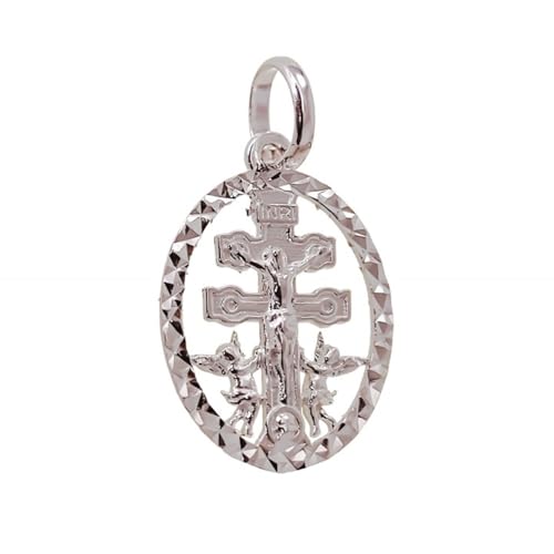 Argent sterling 925 croix de Caravaca pendentif médaille Mediana de prestige ciselé