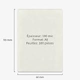 ACROPAQ Arkusze laminatora A8-100 mic, 100 kieszeni, błyszczące, format wizytówki, wysoka jakość, zaokrąglone rogi, odpowiednie do materiałów rzemieślniczych - 18017