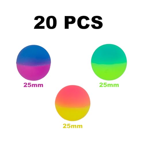 20 Stück Bunt Gummiball, 25mm Flummies für Kinder,Springball Gummiball Hüpfball für Kinder Mitgebsel Kindergeburtstag,Geeignet für Kindergeschenk Werbegeschenke oder Event Party Souvenirs