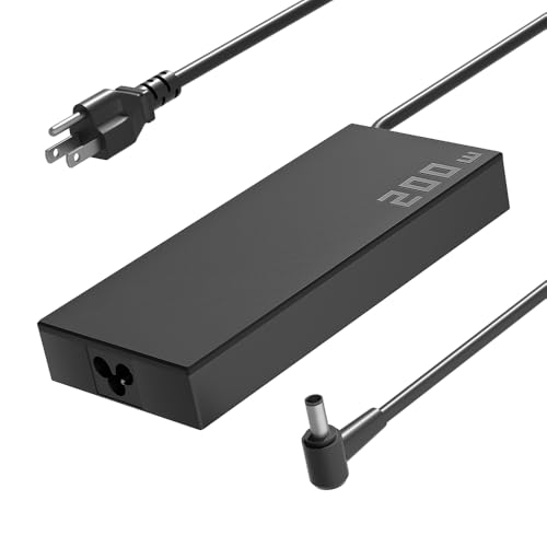 SLRIOYS 200W AC Charger Compatible with Asus TUF Gaming A15 F15 A17 F17 FA506 FX506 FX507 FA507 FX707 FA707 TUF Dash F15 FX516 FX517 ROG Strix G17 G15 G513 G713 Studio 17 Zephyrus G15 Laptop