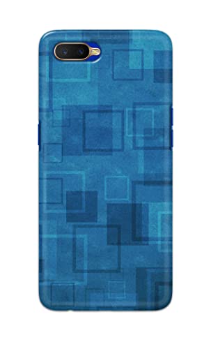 Image of Printed Hard Back Cover Case for Oppo K1 Back Cover (Plain Azure Blue) -1302