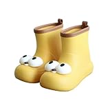 [アイモハ] 可愛いBIG EYEデザイン レインブーツ キッズ 子供 長靴 雨靴 子供用 男の子 女の子 可愛い イラスト 14cm 15cm 16cm 17cm 18cm 19cm 20cm 21cm おしゃれ カラフル 完全防水 (イエロー, 19.0 cm)