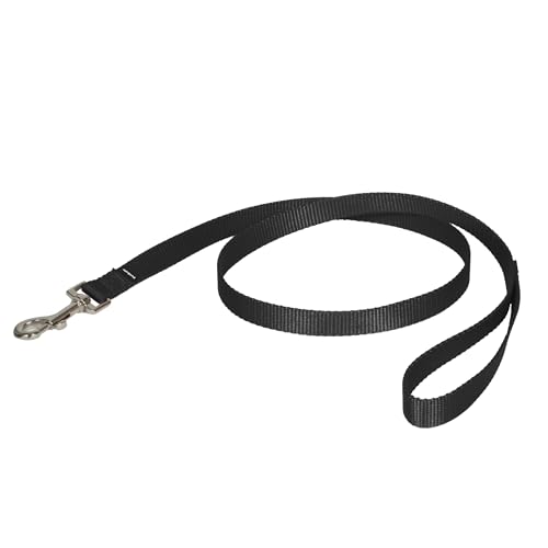 PetSafe Nylon Leash - Chew-Resistant Cat & Dog Behavioral Training Leash - Compatible with Easy-Walk Harness - Traditional-Style Reliable Pet Lead with a Padded Hand Wrap - 3/4' x 4' - Black