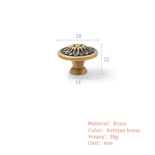 Poignées de tiroir de commode en laiton antique et bronze rétro