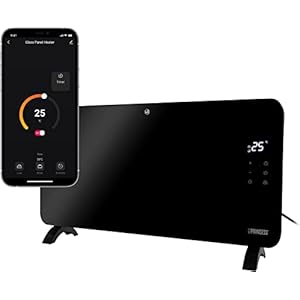 Elektrische kachel Princess 01.348150.01.001 – Verwarming Electrisch – 1500 Watt – App en spraakgestuurd – Zwart