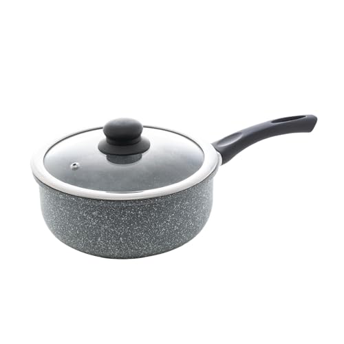 WOLFF - Panela de Indução com Tampa de Vidro 16cm Granilite Cinza Alumínio com Revestiment... WOLFF - Panela de Indução com Tampa de Vidro 16cm Granilite Cinza Alumínio com Revestiment...