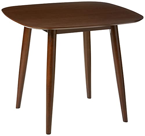 Christopher Knight Home Bass Mid Century Modern Square Faux Wood Dining Table, Walnut Finish, 35.75D X 35.75W X 30H In #TOP5