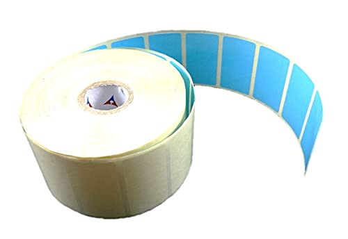 BlackDreams® 50x25mm(2x1 inch) Barcode Label Chromo Inside Winding 1 ups 1750 Labels/Roll for Desktop Printer TSC, Zebra, Citzen, WEP, Datamax, Thosiba, Sato, Godex etc (Sky Blue, 6 Rolls)