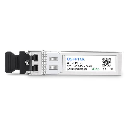 Image of 10GBase-SR SFP+ Module, 10gb LC 850nm 300M DDM Multimode 10GbE Fiber MMF SFP Optic Transceiver, Compatible with Arista SFP-10G-SR, Cisco Ubiquiti Netgear Supermicro