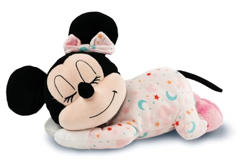 Clementoni Disney Baby Minnie Mindfulness Plush Peluche Disney Musical, Relajante, cromoterapia, Ruidos Blancos, Luces y melodías, Juego de Primera Infancia para niños 0 Meses, Juego de muñeco bebé
