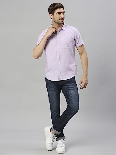 Image of Thomas Scott Men's Cotton Casual Shirt | Regular Fit | Soft & Breathable Fabric | Stylish Everyday Wear for Work, Travel & Outings