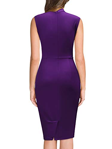 Image of Miusol Women's Retro 1950s Style Half Collar Ruffle Cocktail Pencil Dress
