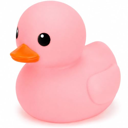 XL Jumbo Large Rubber Duck Bath Toy - No Hole Giant Duck Waterproof Big Duckie Baby Shower Water Toy Without Hole for Kids Home Decor Party Gift 8-Inches (Pink)
