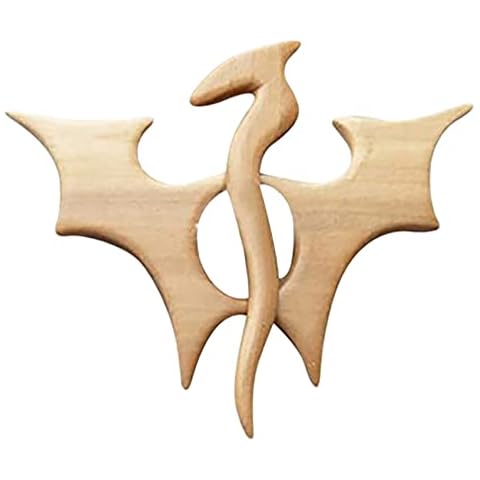 Ntcpefy Brooch Pin with Wooden Animal Pattern DIY Pin Scarf Buckle Clasp Jewelry Girl Wife (Dragon) Cover