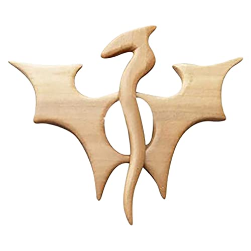 Bzwyonst Brosche mit Holz-Tier-Muster, DIY-Pin-Schal, Schnalle, Schmuck, Mädchen, Ehefrau (Drache) Cover