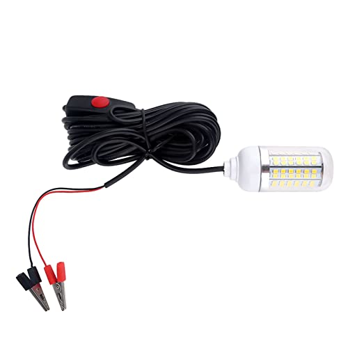 12V LED Night Fishing Lamp, Submersible Underwater Outdoor Fishing Boat (Warm Yellow Light)