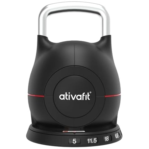 Ativafit 7 in 1 Adjustable Kettlebell 5-44lbs Adjustable Kettlebell with Solid Aluminum Handle Quick Adjustment Weights With Safety Locking Systerm Space Saving Strength Training For Women and Men Full Body Home Gym Workout Cover
