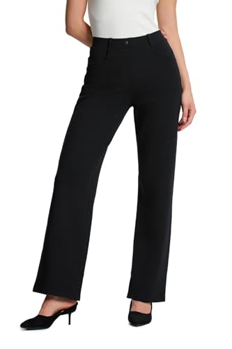 Yogipace Petite/Regular/Tall Women's Pull-on High Rise Stretch Relaxed Fit Dress Pants Soft Ponte Bussiness Casual Trouser